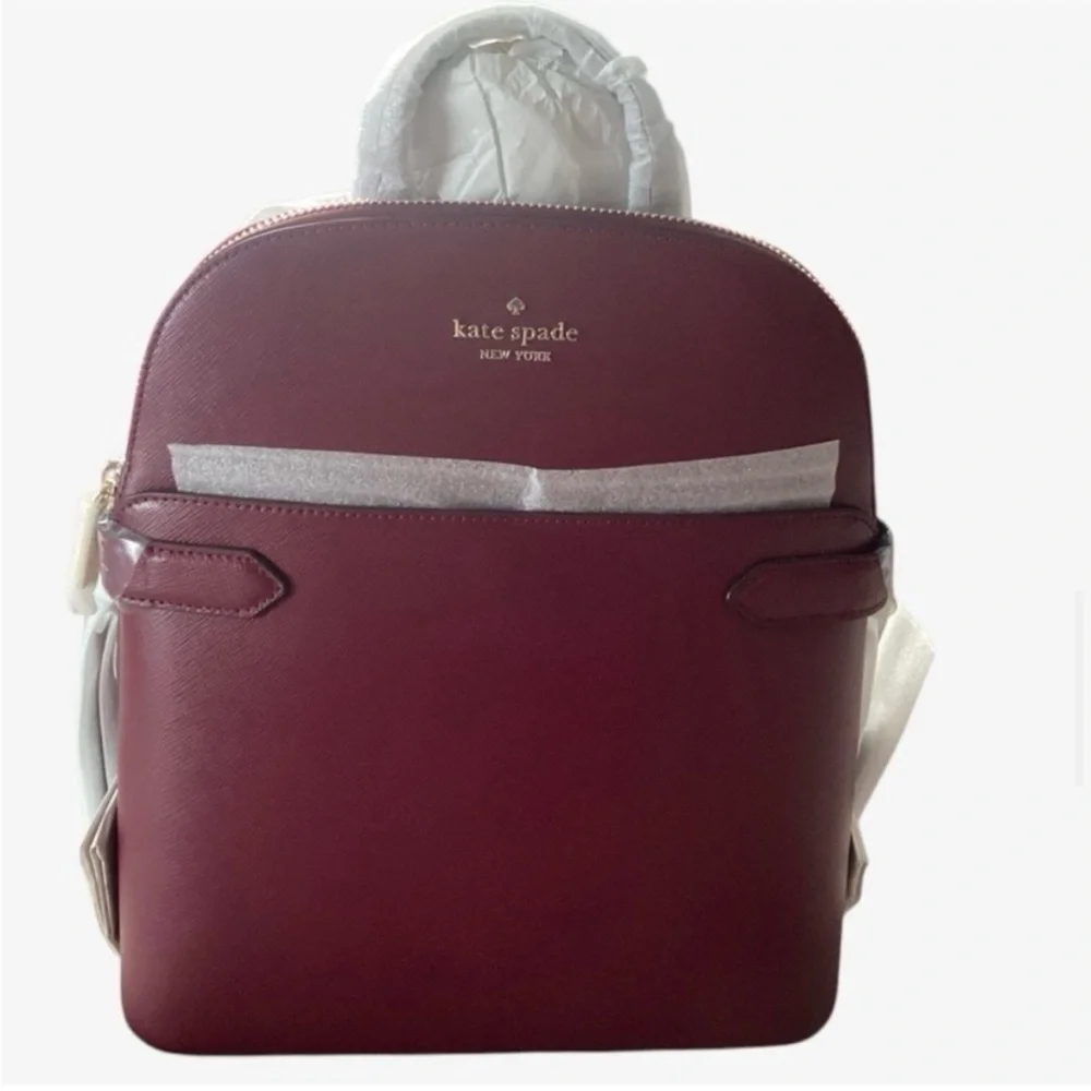 Kate Spade NWT Staci Dome leather Backpack factory wrapped blackberry $359 - Picture 7 of 13